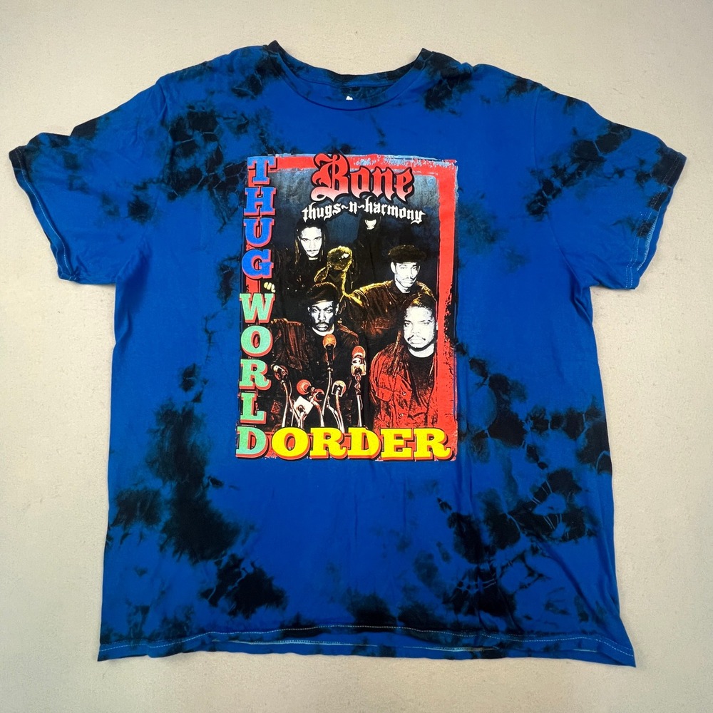 Harmony House Bone Thugs-N-Harmony Shirt Mens XL Blue Tie Dye Thug World Order T